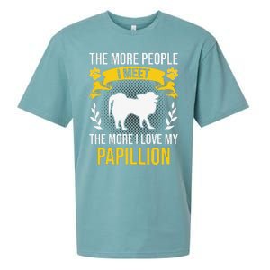 More People I Meet More I Love Papillion Dog Lover Sueded Cloud Jersey T-Shirt