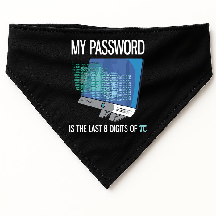 My Password Is The Last 8 Digits Of Pi Funny Programmer USA-Made Doggie Bandana