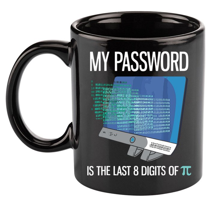 My Password Is The Last 8 Digits Of Pi Funny Programmer 11oz C Handle Ceramic Mug