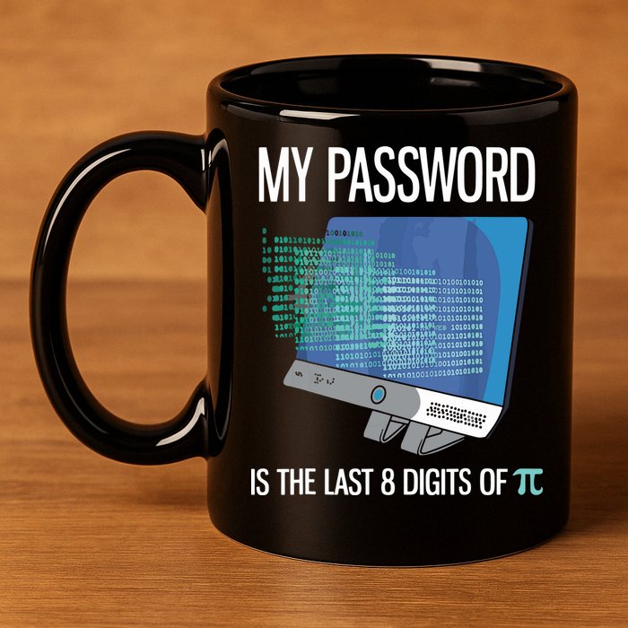 My Password Is The Last 8 Digits Of Pi Funny Programmer 11oz C Handle Ceramic Mug