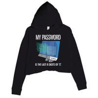 My Password Is The Last 8 Digits Of Pi Funny Programmer Crop Fleece Hoodie