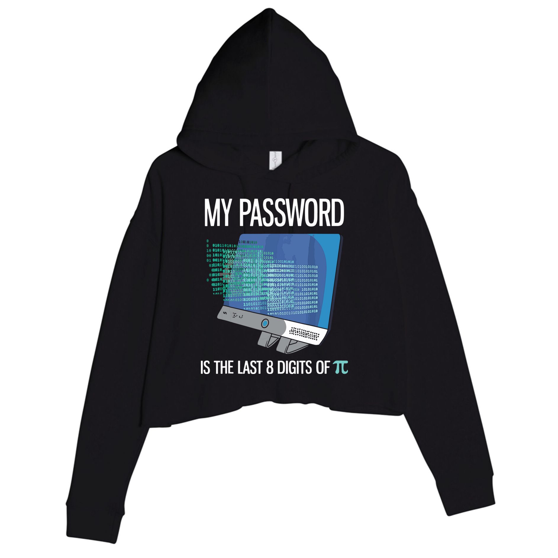 My Password Is The Last 8 Digits Of Pi Funny Programmer Crop Fleece Hoodie