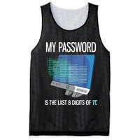 My Password Is The Last 8 Digits Of Pi Funny Programmer Mesh Reversible Basketball Jersey Tank