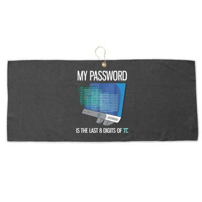 My Password Is The Last 8 Digits Of Pi Funny Programmer Large Microfiber Waffle Golf Towel