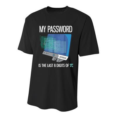 My Password Is The Last 8 Digits Of Pi Funny Programmer Youth Performance Sprint T-Shirt