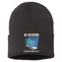 My Password Is The Last 8 Digits Of Pi Funny Programmer Sustainable Knit Beanie
