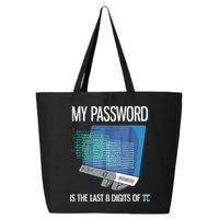 My Password Is The Last 8 Digits Of Pi Funny Programmer 25L Jumbo Tote