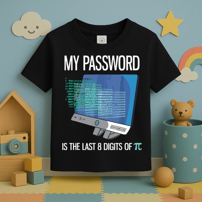My Password Is The Last 8 Digits Of Pi Funny Programmer Toddler T-Shirt