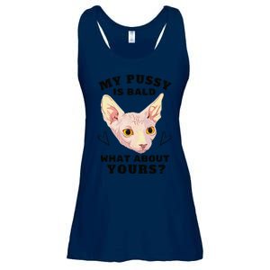 My Pussy Is Bald What About Yours Funny Cat Ladies Essential Flowy Tank