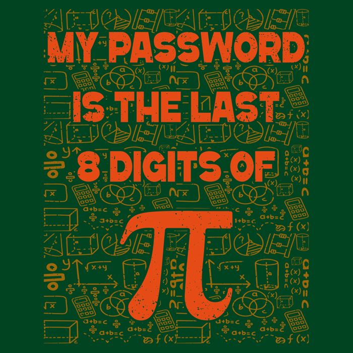 My Password Is The Last 8 Digits Of Pi Math Geek Nerd Pi Day Poster