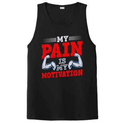 My Pain Is My Motivation Fitness Motto PosiCharge Competitor Tank