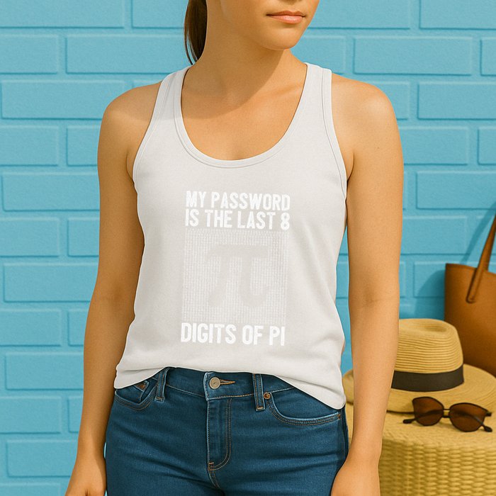 My Password Is The Last 8 Digits Of Pi Day Art Symbol Lover Womens Tank Top