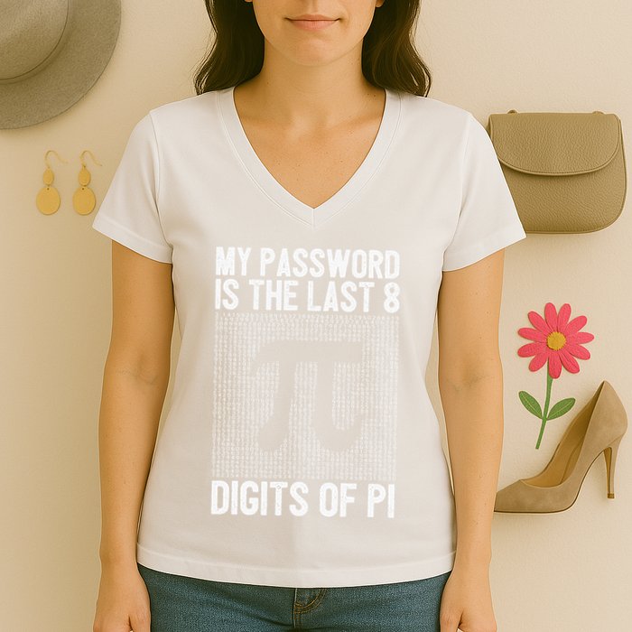 My Password Is The Last 8 Digits Of Pi Day Art Symbol Lover Women's V-Neck T-Shirt