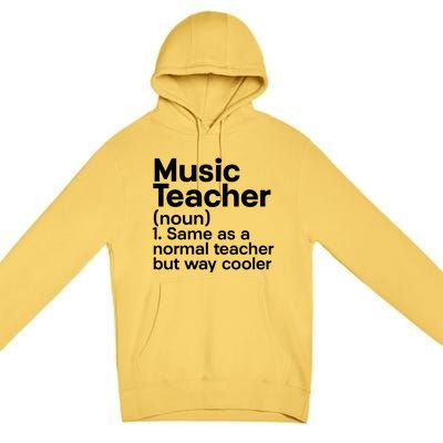 Music Professor Instrut School Gift Definition Music Teacher Gift Premium Pullover Hoodie