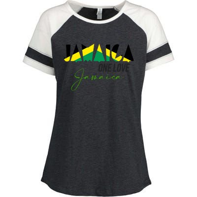 Men Patriotic Jamaican Flag Jamaica Cool Gift Enza Ladies Jersey Colorblock Tee