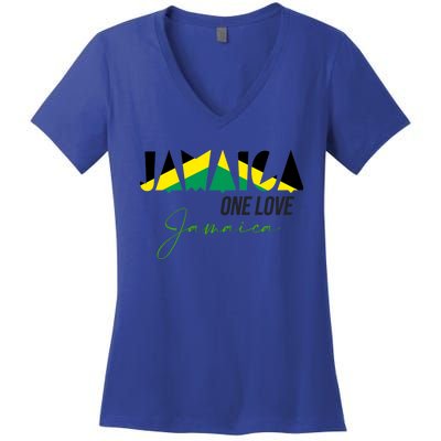 Men Patriotic Jamaican Flag Jamaica Cool Gift Women's V-Neck T-Shirt