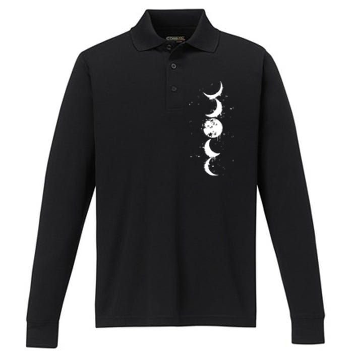 Moon Phase Jimin Tattoo Inspired Performance Long Sleeve Polo