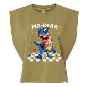 Maroar Passover Jewish Holiday Dinosaur Dino Seder Garment-Dyed Women's Muscle Tee