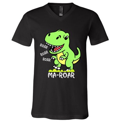 Maroar Passover Jewish Holiday Dinosaur Dino V-Neck T-Shirt