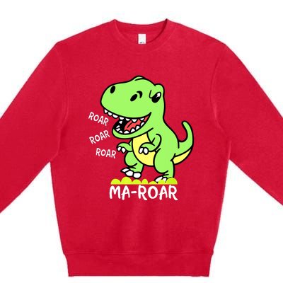 Maroar Passover Jewish Holiday Dinosaur Dino Premium Crewneck Sweatshirt