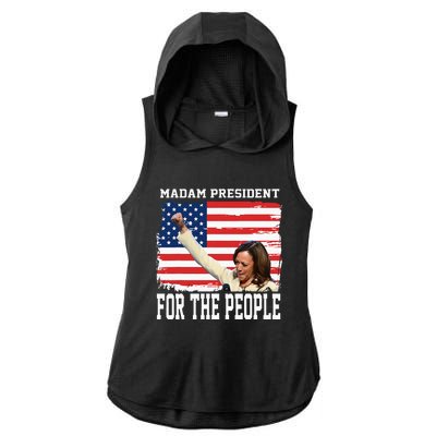 Madam President Kamala Ladies PosiCharge Tri-Blend Wicking Draft Hoodie Tank