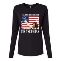 Madam President Kamala Womens Cotton Relaxed Long Sleeve T-Shirt