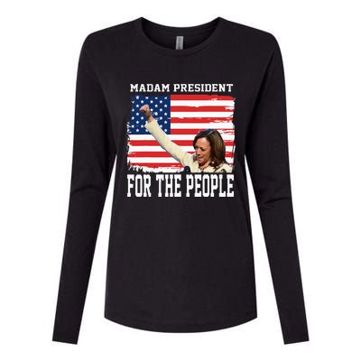 Madam President Kamala Womens Cotton Relaxed Long Sleeve T-Shirt