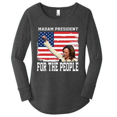 Madam President Kamala Women's Perfect Tri Tunic Long Sleeve Shirt