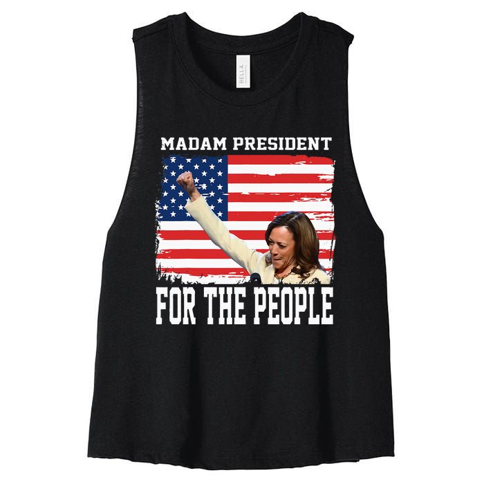 Madam President Kamala Women's Racerback Cropped Tank