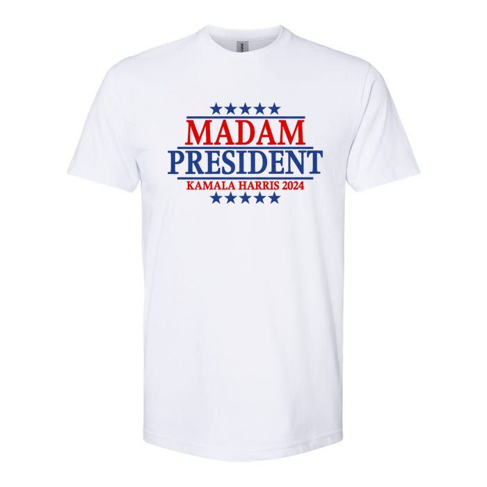 Madam President Kamala Harris 2024 Vote Democrat Beat Trump Softstyle CVC T-Shirt