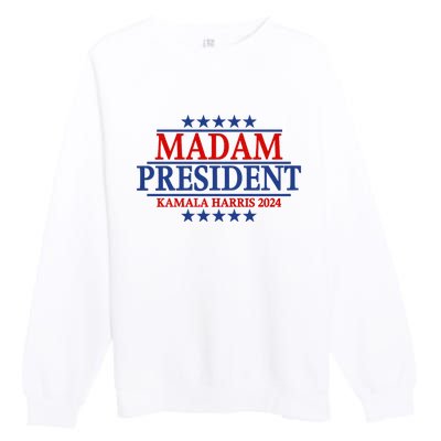 Madam President Kamala Harris 2024 Vote Democrat Beat Trump Premium Crewneck Sweatshirt