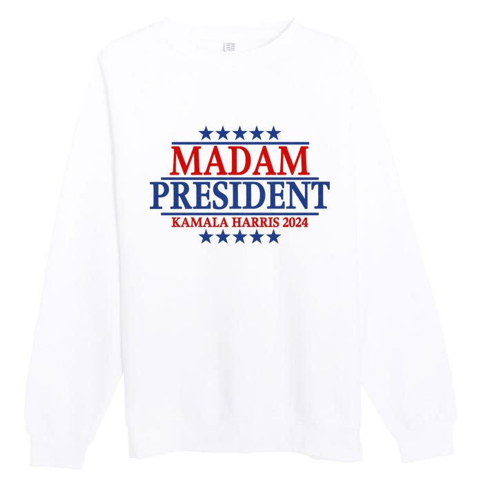 Madam President Kamala Harris 2024 Vote Democrat Beat Trump Premium Crewneck Sweatshirt