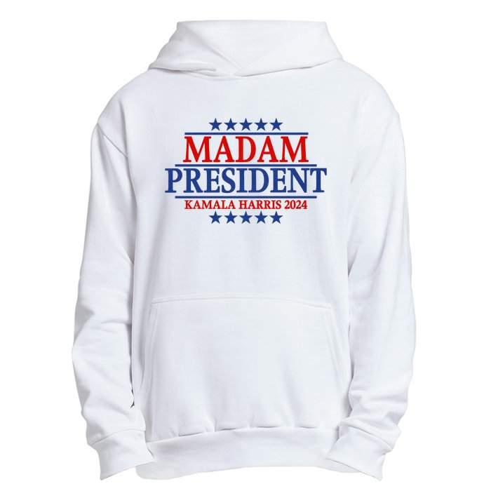 Madam President Kamala Harris 2024 Vote Democrat Beat Trump Urban Pullover Hoodie