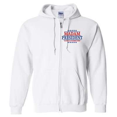 Madam President Kamala Harris 2024 Vote Democrat Beat Trump Full Zip Hoodie