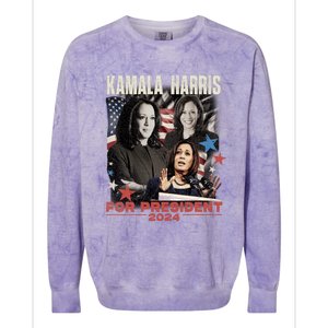 Madam President Kamala Harris WeRe Not Going Back 2024 Colorblast Crewneck Sweatshirt