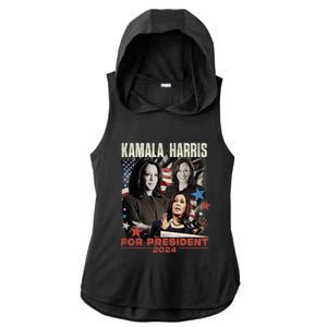 Madam President Kamala Harris WeRe Not Going Back 2024 Ladies PosiCharge Tri-Blend Wicking Draft Hoodie Tank