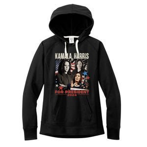 Madam President Kamala Harris WeRe Not Going Back 2024 Women's Fleece Hoodie