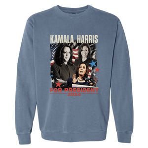 Madam President Kamala Harris WeRe Not Going Back 2024 Garment-Dyed Sweatshirt