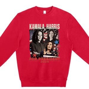 Madam President Kamala Harris WeRe Not Going Back 2024 Premium Crewneck Sweatshirt