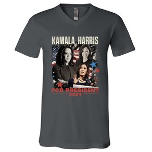 Madam President Kamala Harris WeRe Not Going Back 2024 V-Neck T-Shirt