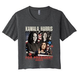 Madam President Kamala Harris WeRe Not Going Back 2024 Women's Crop Top Tee