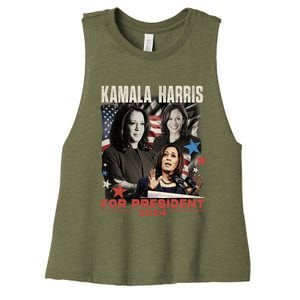 Madam President Kamala Harris WeRe Not Going Back 2024 Women's Racerback Cropped Tank