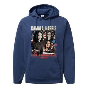 Madam President Kamala Harris WeRe Not Going Back 2024 Performance Fleece Hoodie