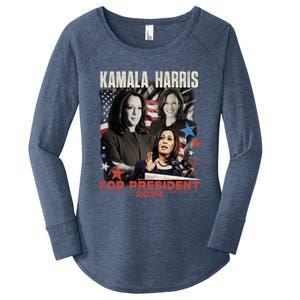 Madam President Kamala Harris WeRe Not Going Back 2024 Women's Perfect Tri Tunic Long Sleeve Shirt