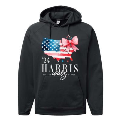 Madam President Kamala Harris 2024 Coquette Clothes Tim Walz Performance Fleece Hoodie