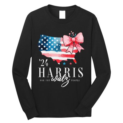 Madam President Kamala Harris 2024 Coquette Clothes Tim Walz Long Sleeve Shirt