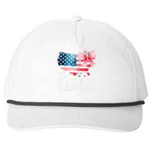 Madam President Kamala Harris 2024 Coquette Clothes Tim Walz Snapback Five-Panel Rope Hat