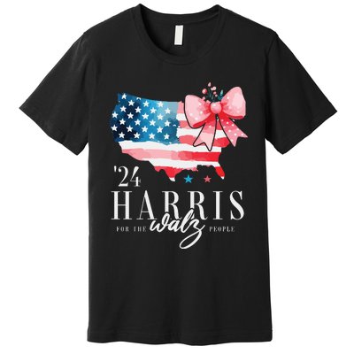 Madam President Kamala Harris 2024 Coquette Clothes Tim Walz Premium T-Shirt