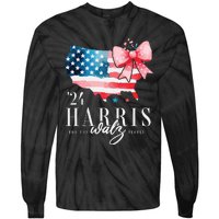 Madam President Kamala Harris 2024 Coquette Clothes Tim Walz Tie-Dye Long Sleeve Shirt