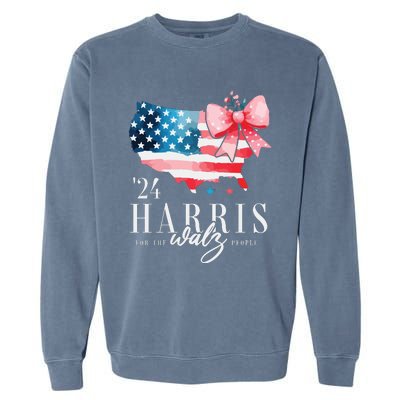 Madam President Kamala Harris 2024 Coquette Clothes Tim Walz Garment-Dyed Sweatshirt